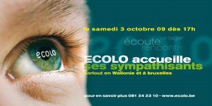 Affiche Ecolo accueillle ses sympathisants