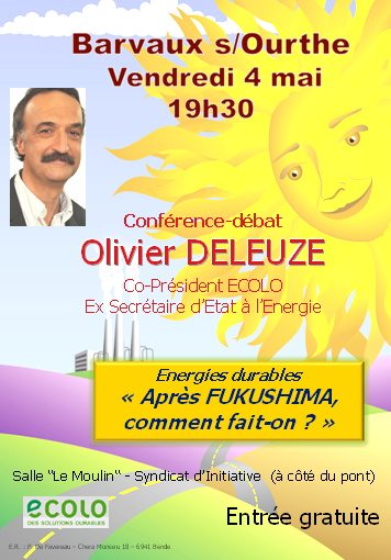 Conférence d'Olivier Deleuze : "Après FUKUSHIMA que fait-on?"