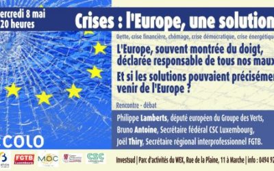 Le 8 mai à Marche : Rencontre-débat Philippe “Crises : l’Europe, une solution ?”