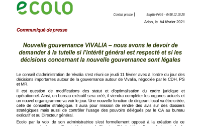 Communiqué de presse – Vivalia 2025 : Gouvernance